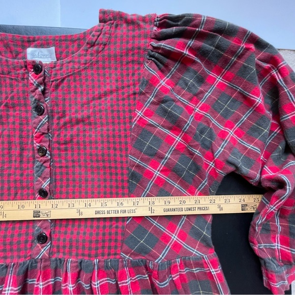 Adonna Red Plaid Long Flannel Nightgown - Picture 4 of 7